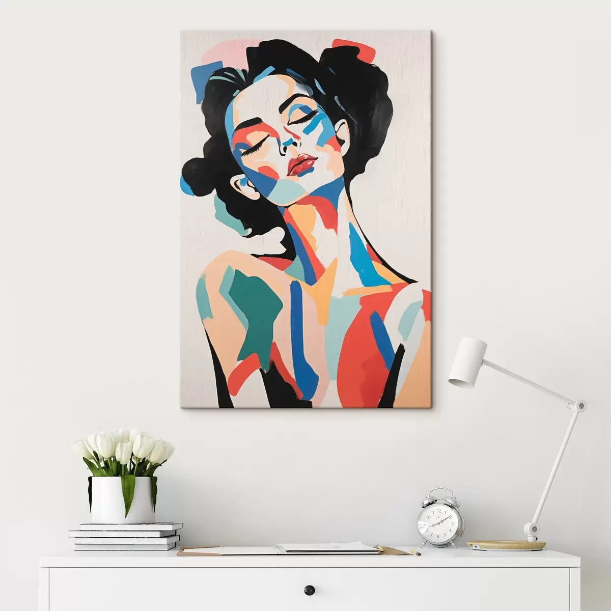 Glezna Sievietes abstraktais portrets ar otas triepienu imitāciju s45234