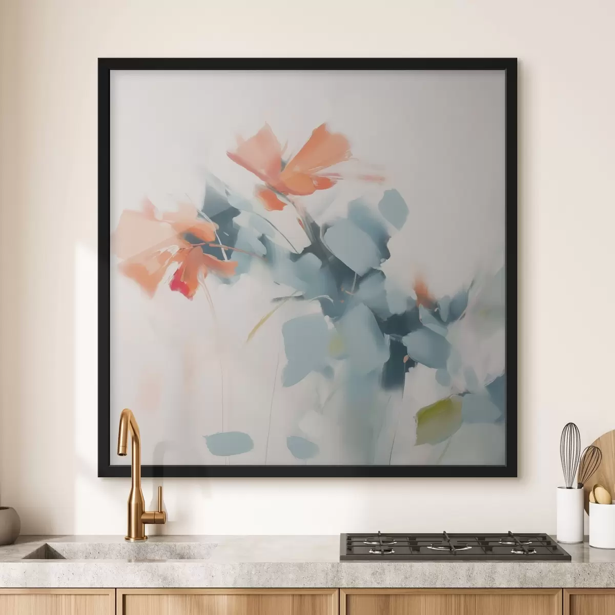 Plakāts Abstraktā ziedu imitācijas glezniecība f45303