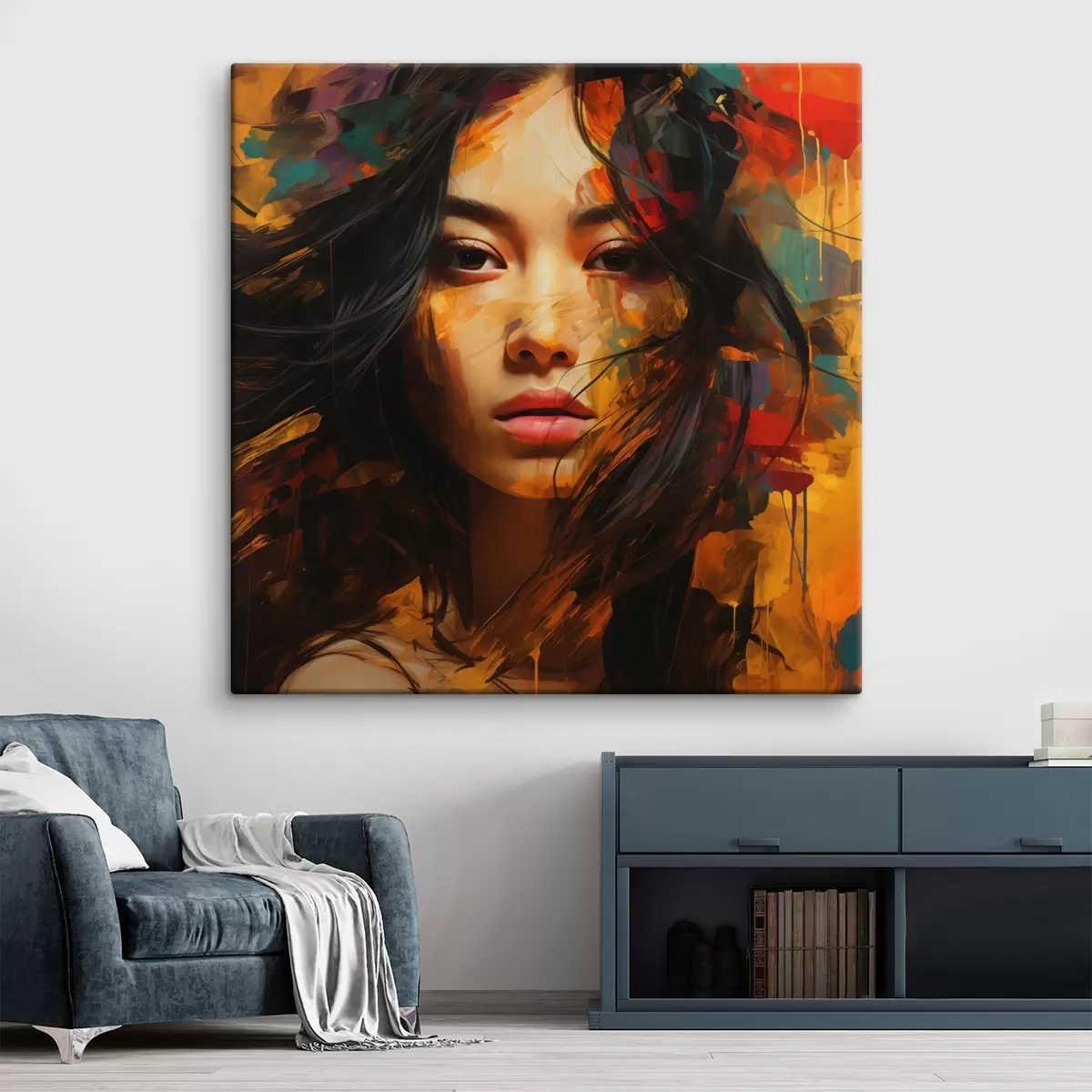 Glezna Sievietes portrets abstraktā mākslas stilā s45039