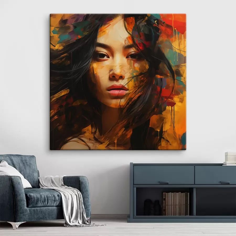 Glezna Sievietes portrets abstraktā mākslas stilā s45039