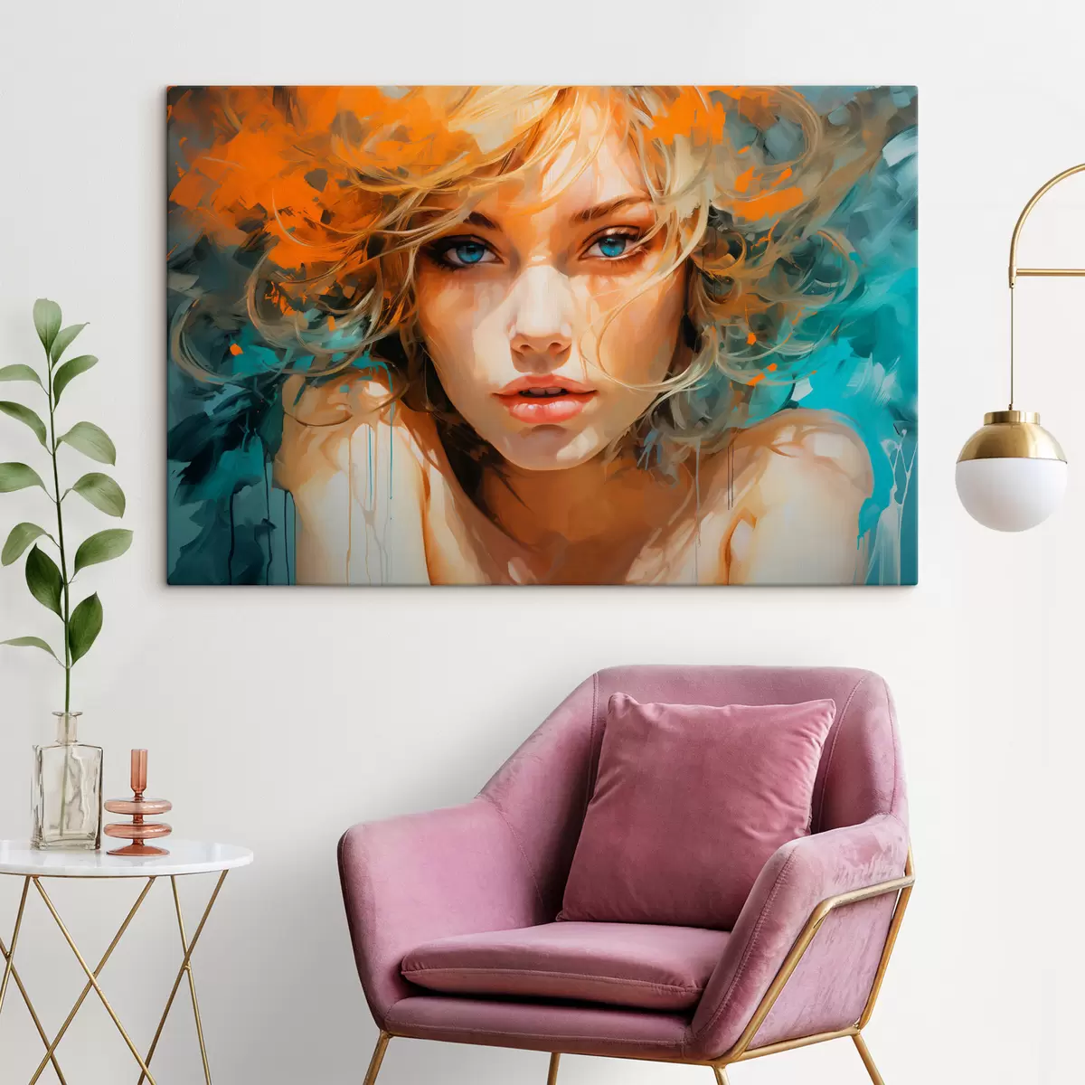 Glezna Izteiksmīgs sievietes tēls abstraktā reālistiskā stilā s45061