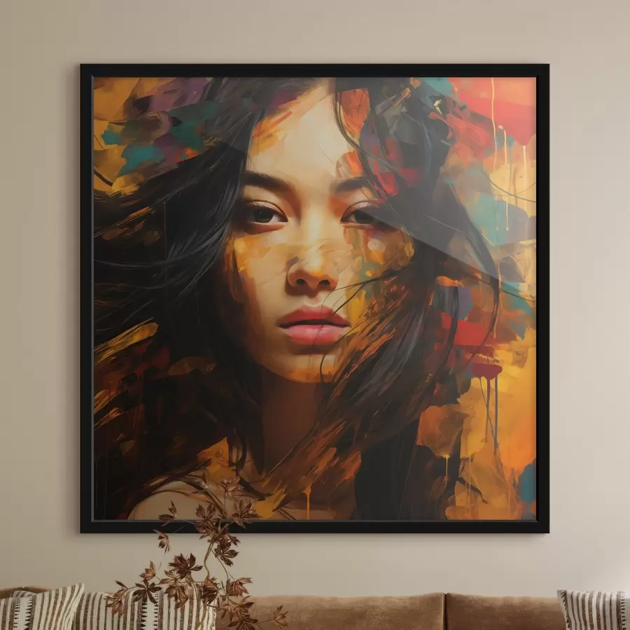 Fototapetes Sievietes portrets abstraktā mākslas stilā f45039