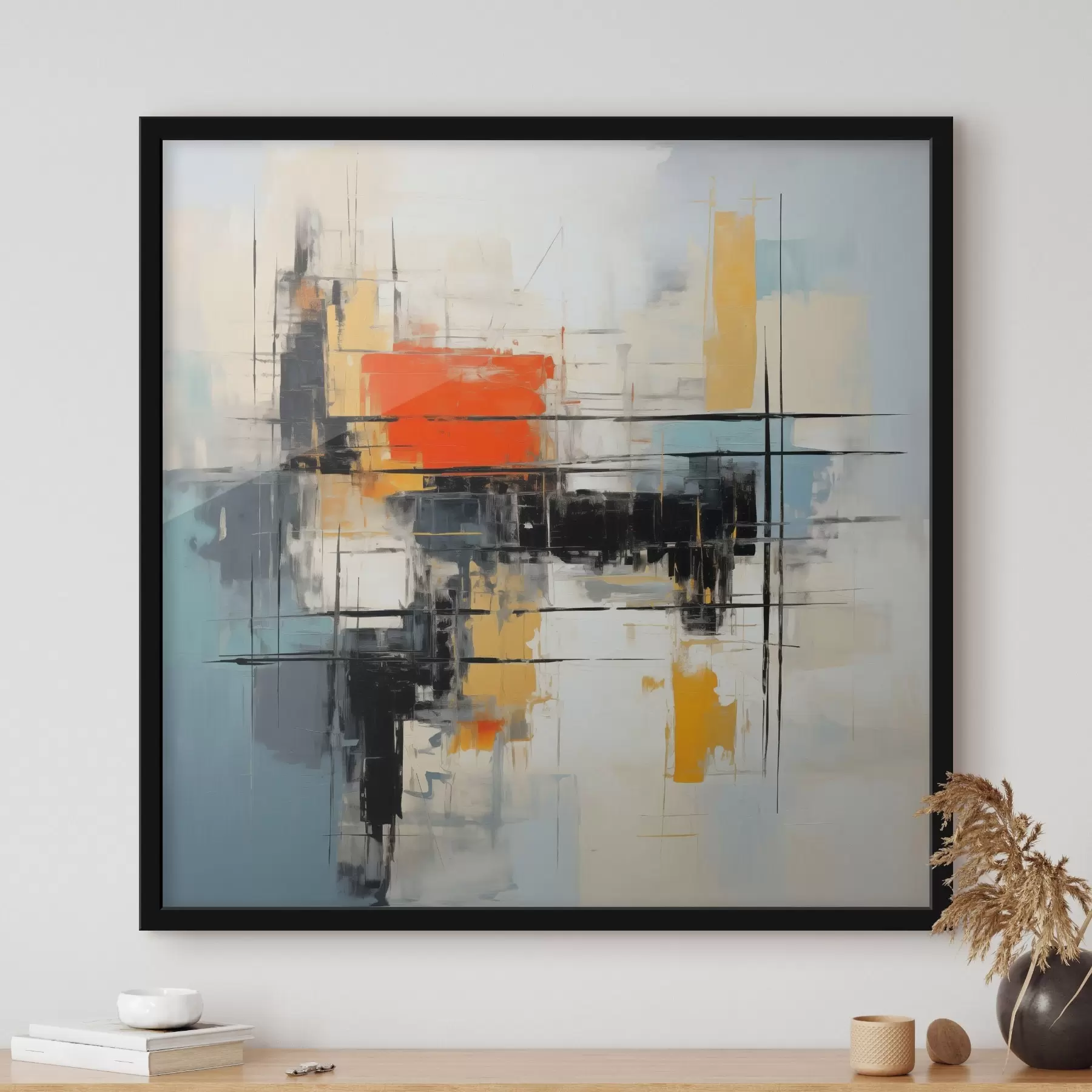 Fototapetes Dinamisks audekls mūsdienīgā stilā ar asiem triepieniem f45040