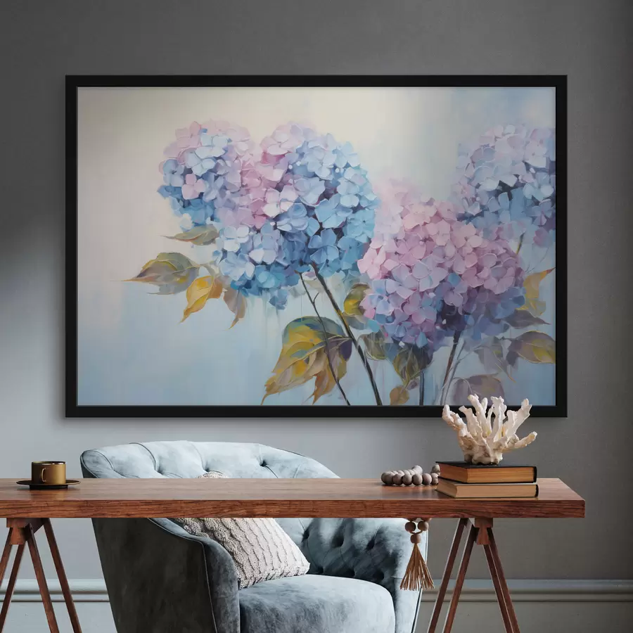 Fototapetes Abstraktie hortenziju ziedi maigos toņos f45056