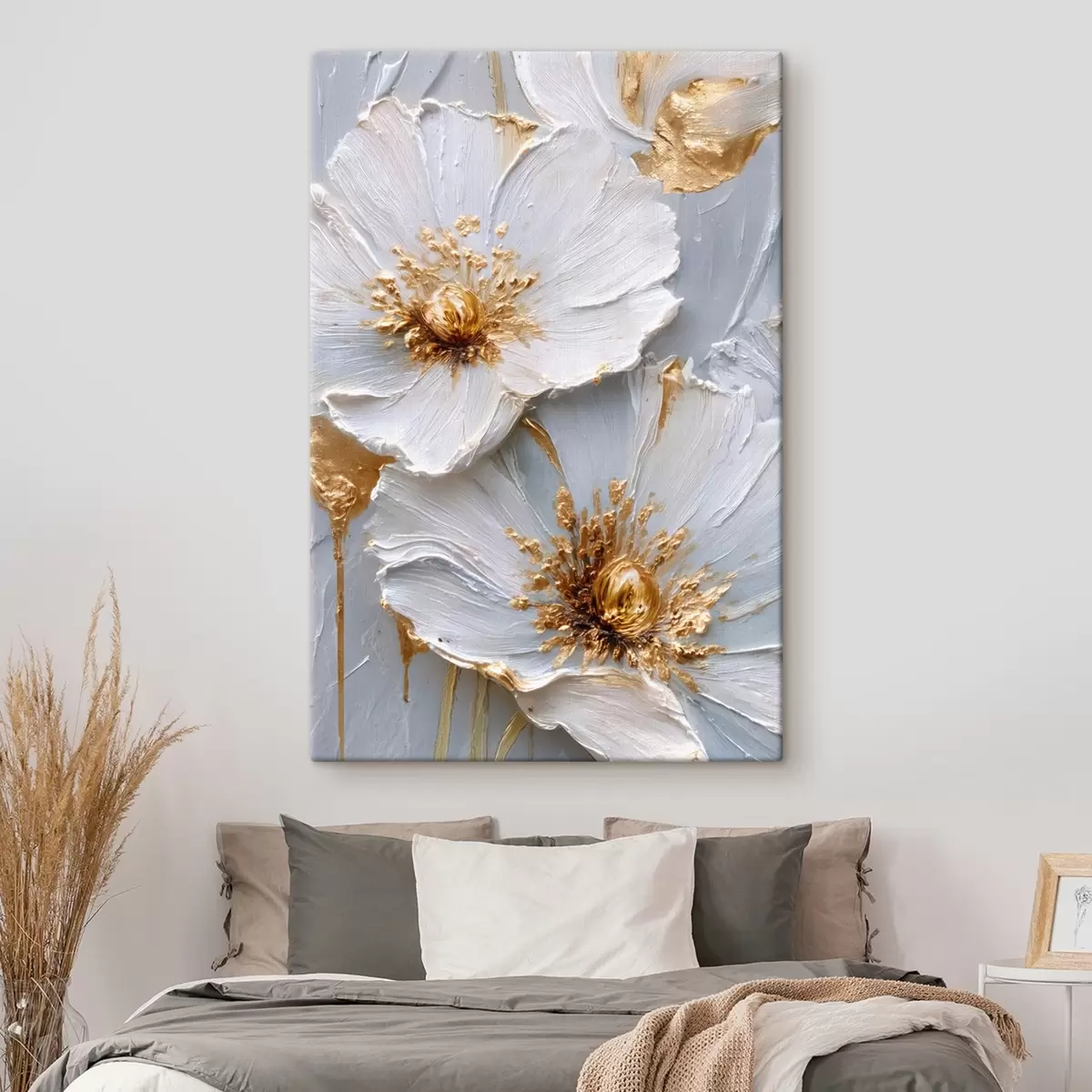 Glezna Fakturētas margrietiņas: impasto māksla ar izteiksmīgiem otas triepieniem s45241