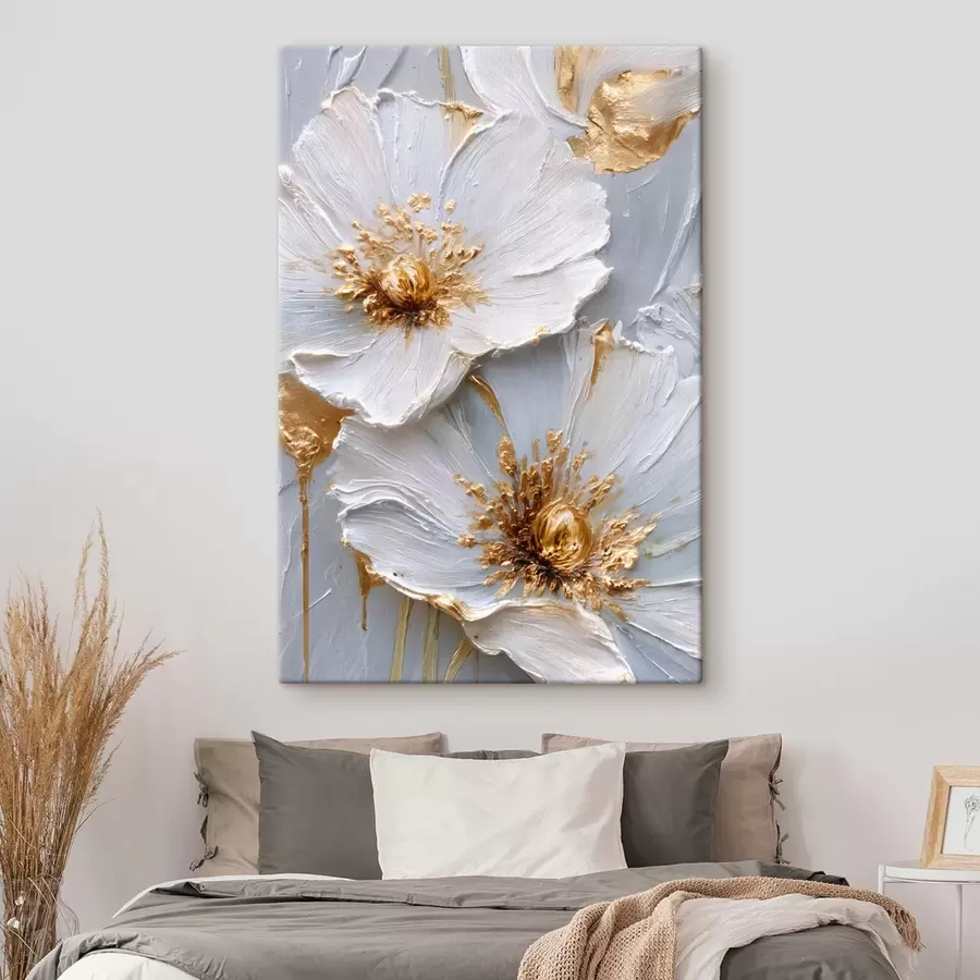 Glezna Fakturētas margrietiņas: impasto māksla ar izteiksmīgiem otas triepieniem s45241