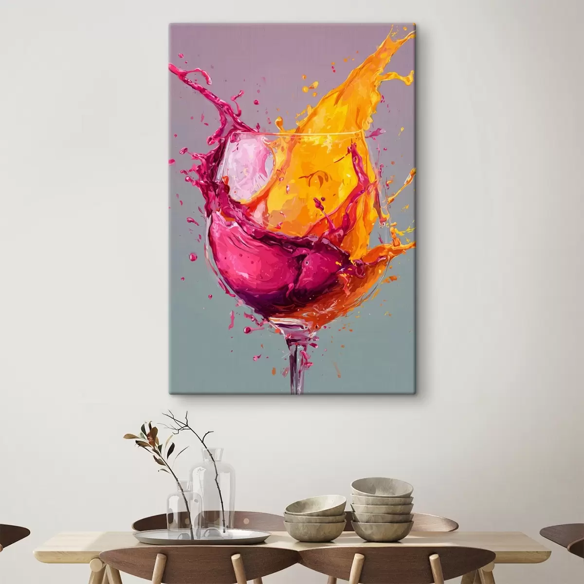 Glezna Krāsu šļakatas: dinamiska abstrakcija glāzē s45244