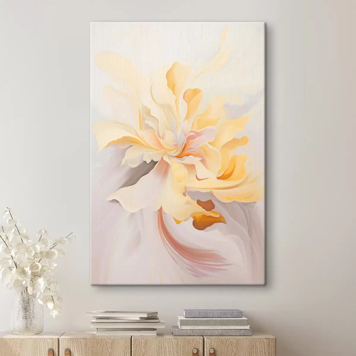 Glezna Delikāts zieds: abstrakta glezniecība pasteļtoņos s45256