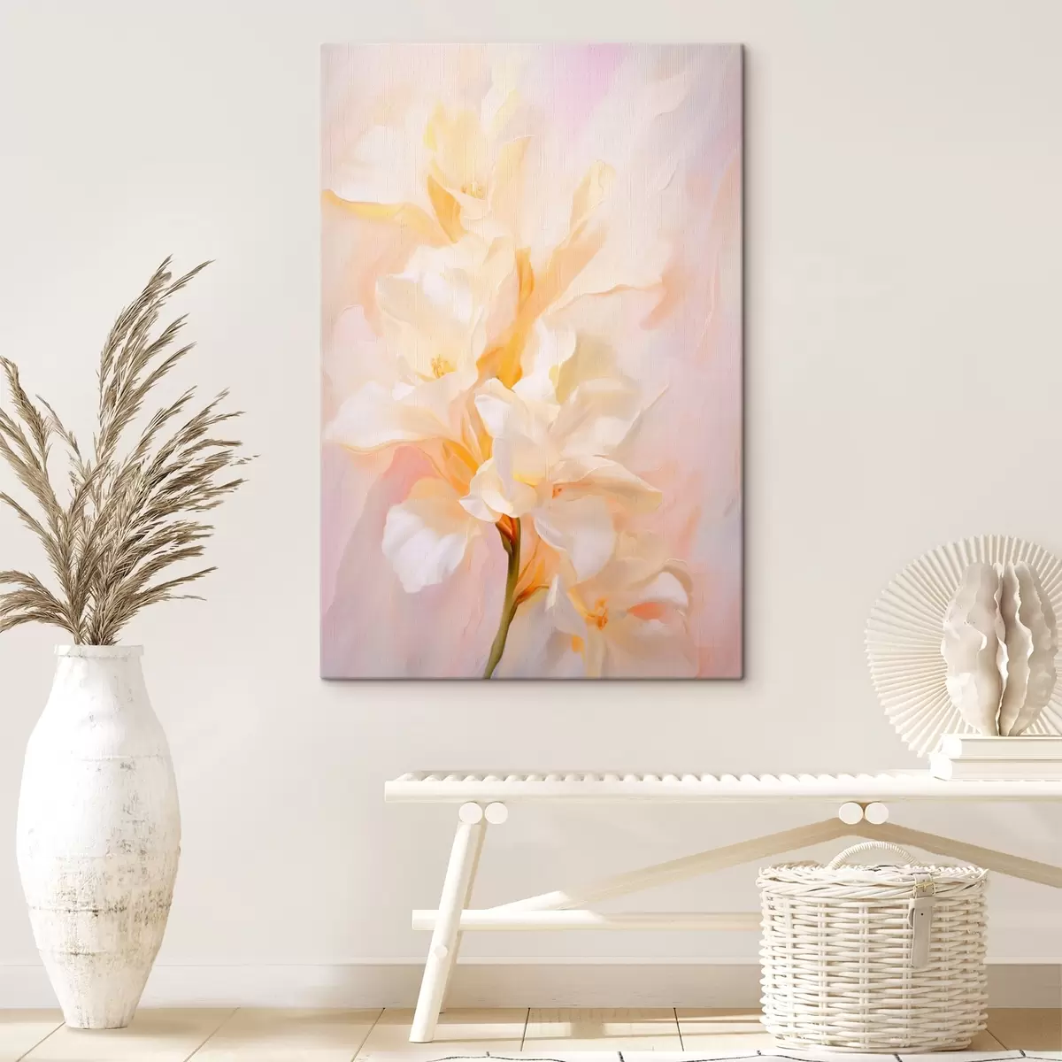 Glezna Ziedu zieds: abstrakta skice gaišos toņos s45257