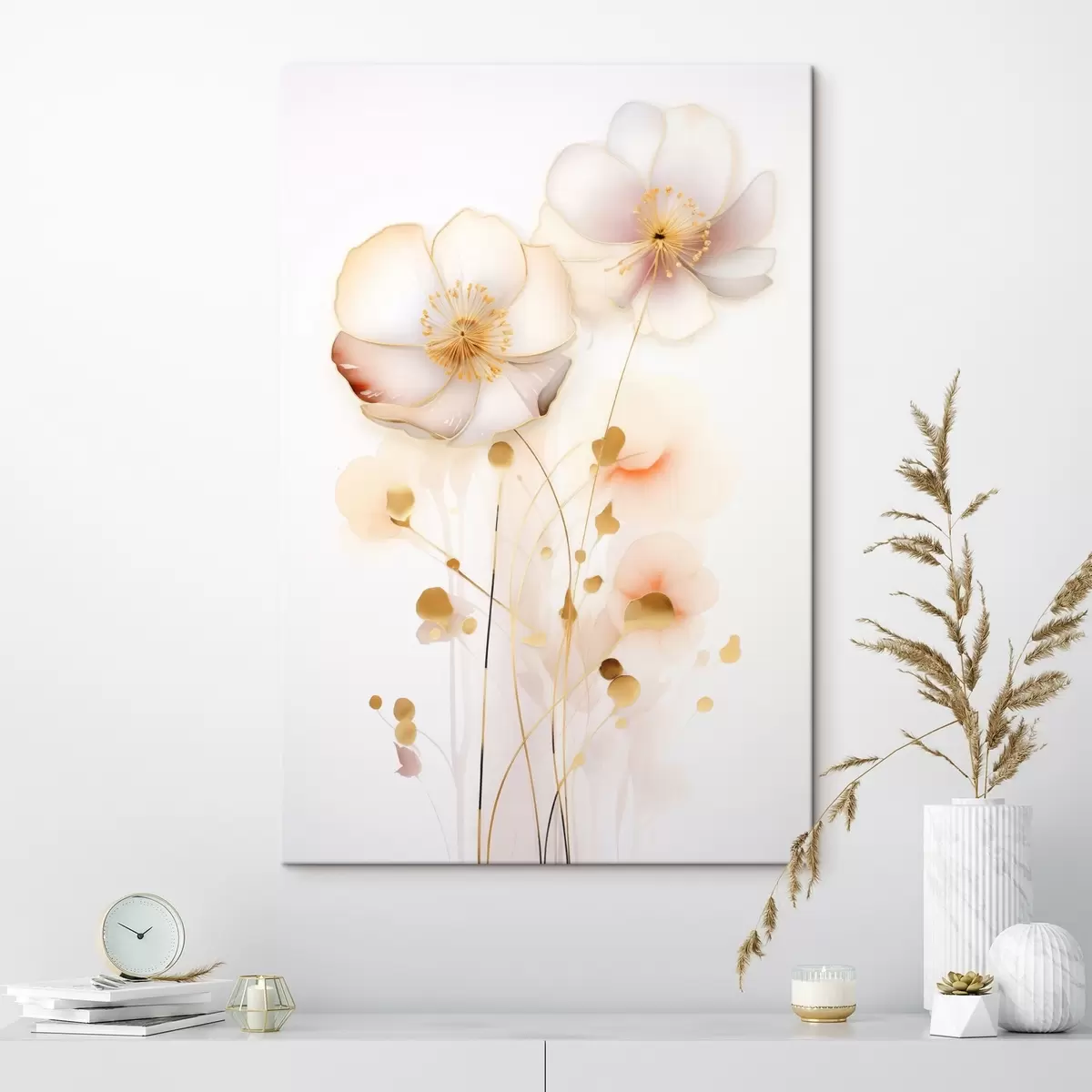 Glezna Rozā ziedi vieglā stilā s45259