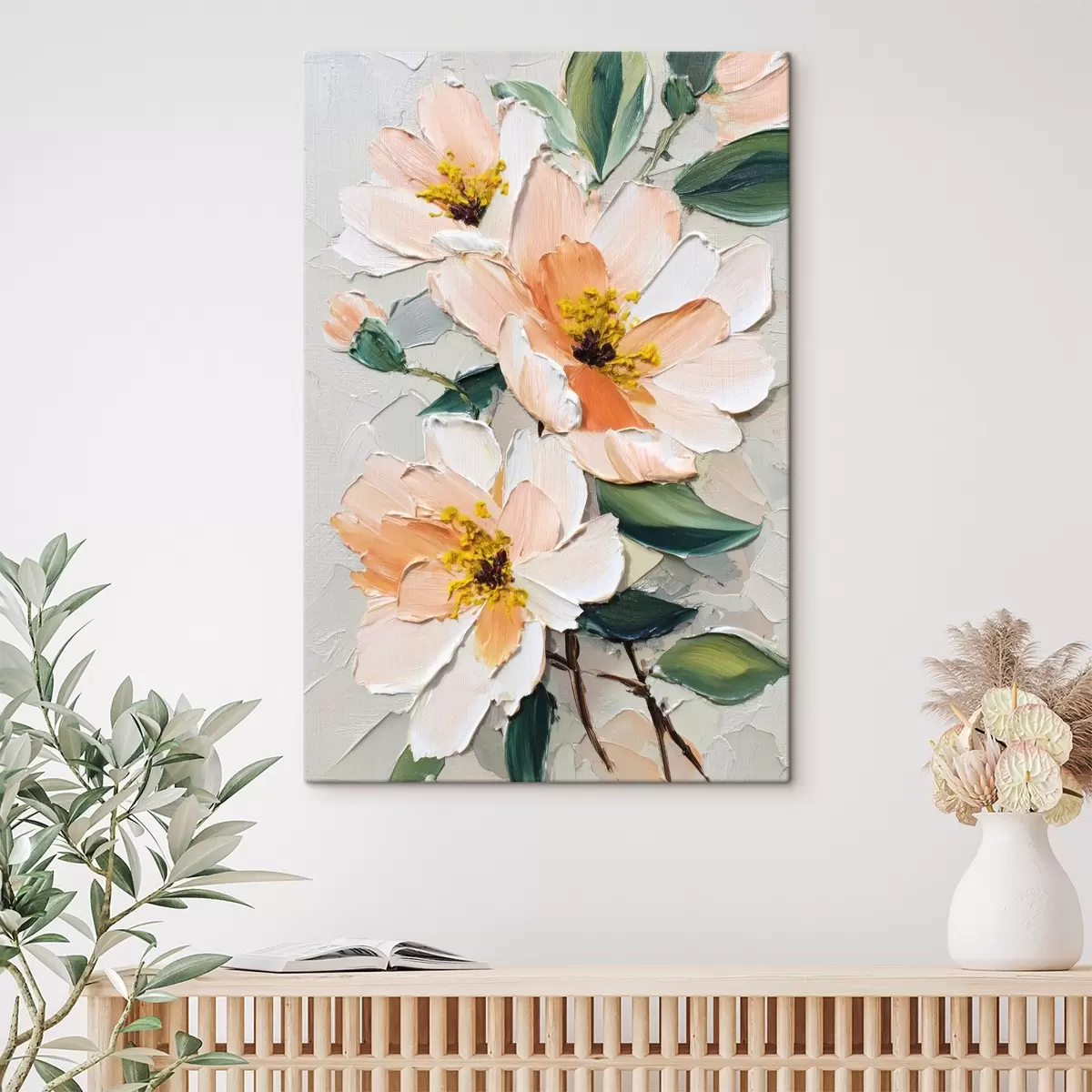 Glezna Ziedi ar baltiem ziedlapiņām un dzelteniem centriem s45262