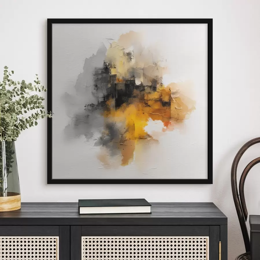 Fototapetes Abstrakta kompozīcija oranžos un pelēkos toņos ar faktūru f45238