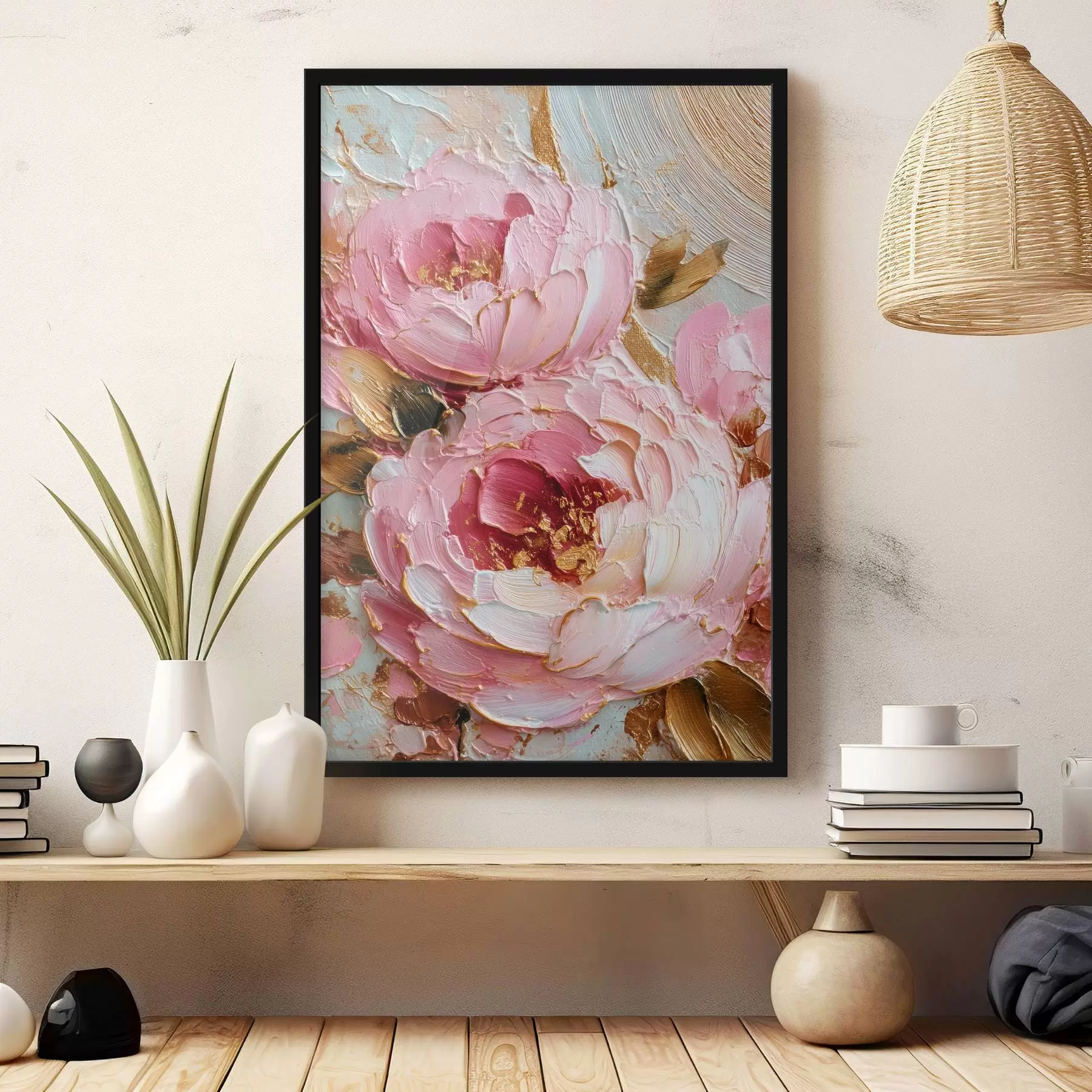 Fototapetes Apjomveida ziedlapiņas: impasto māksla ar spilgtu faktūru f45251