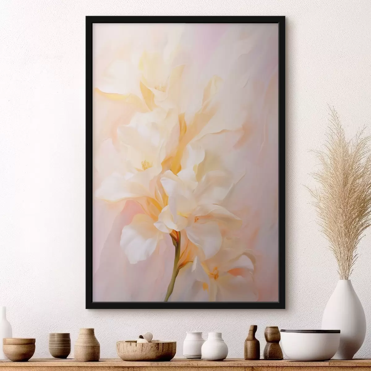 Plakāts Ziedu zieds: abstrakta skice gaišos toņos f45257