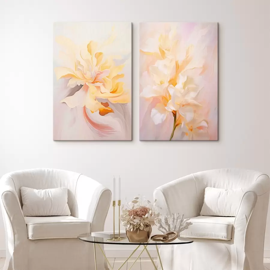 Glezna Delikāts diptihs akvareļu stilā ar krāsu pārejām m00576