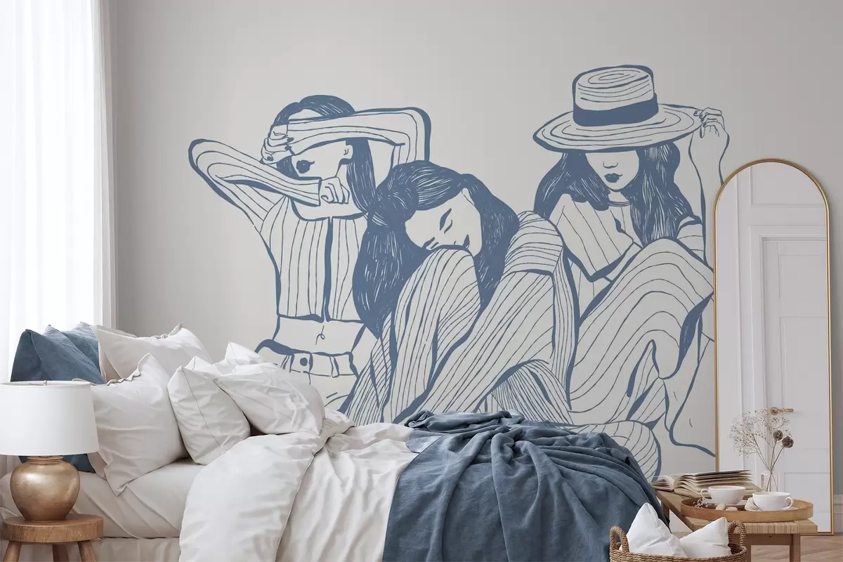 Fototapetes Meitenes toņos zilā krāsā w04384v1