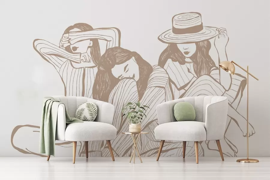 Fototapetes Meitenes toņos bēšs w04384v2