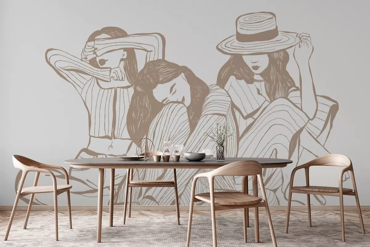 Fototapetes Meitenes toņos bēšs w04384v2