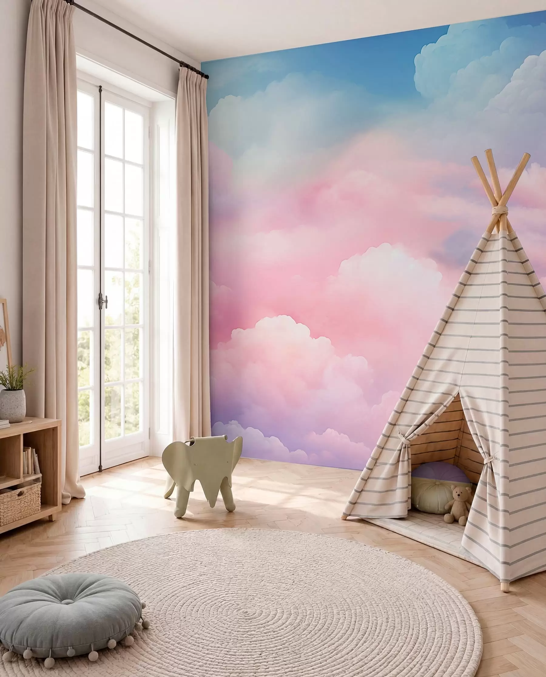 Fototapetes Konfekšu rozā mākoņi w04387