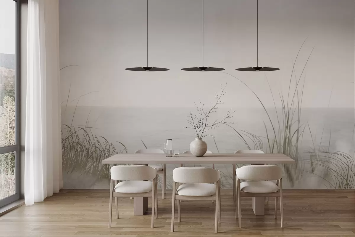 Fototapetes Miglains krasts ar maigu zālienu priekšplānā w04339