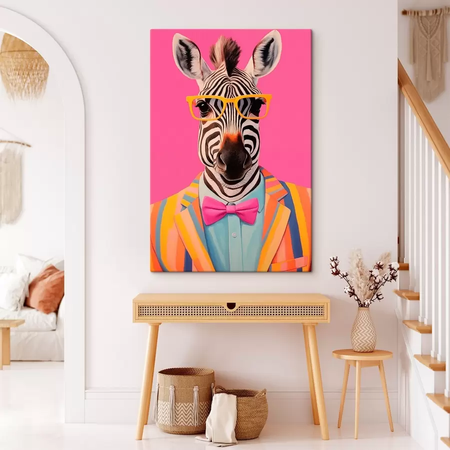 Glezna Zebra ar uzvalku un brillēm s45307