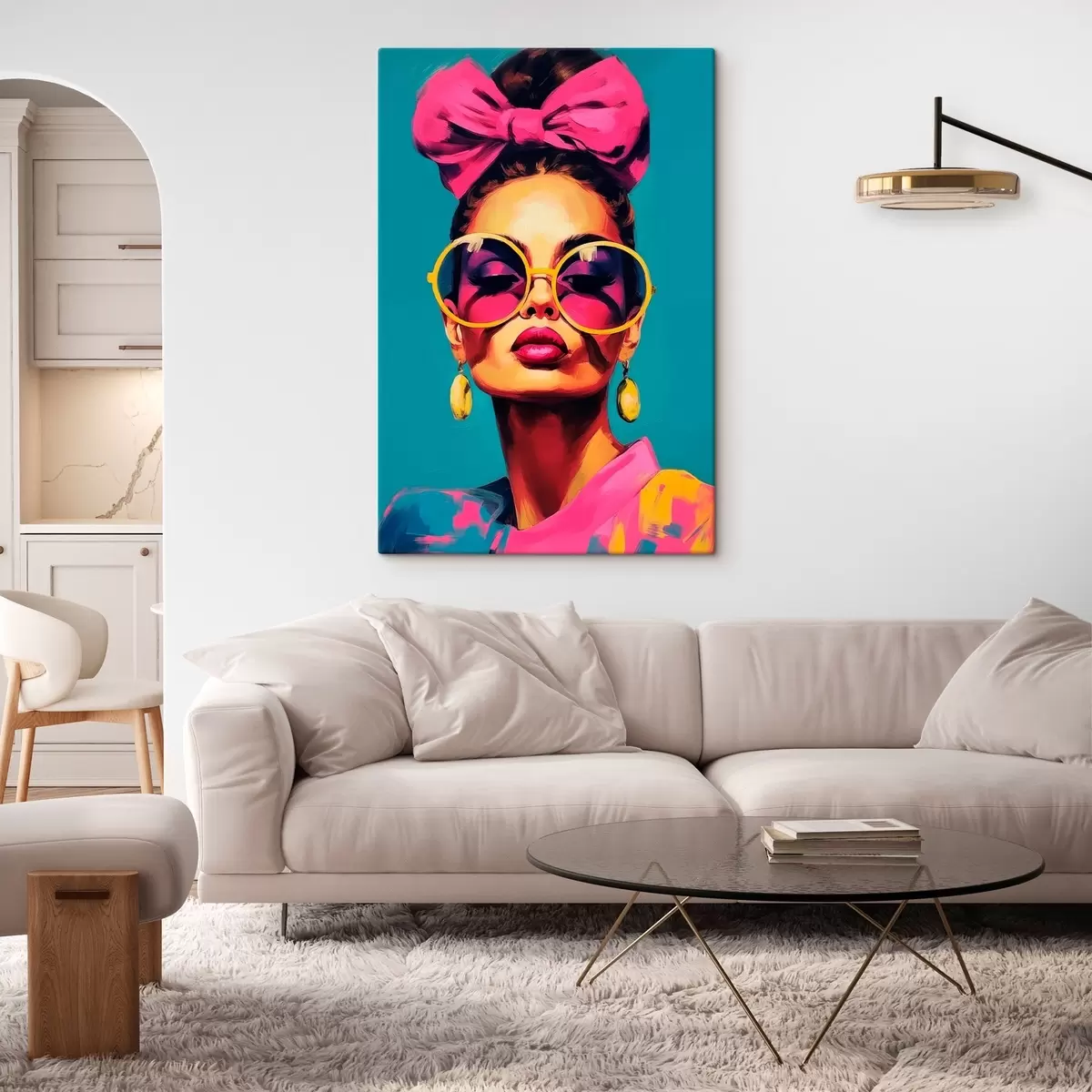 Glezna Sieviete valkā saulesbrilles s45309