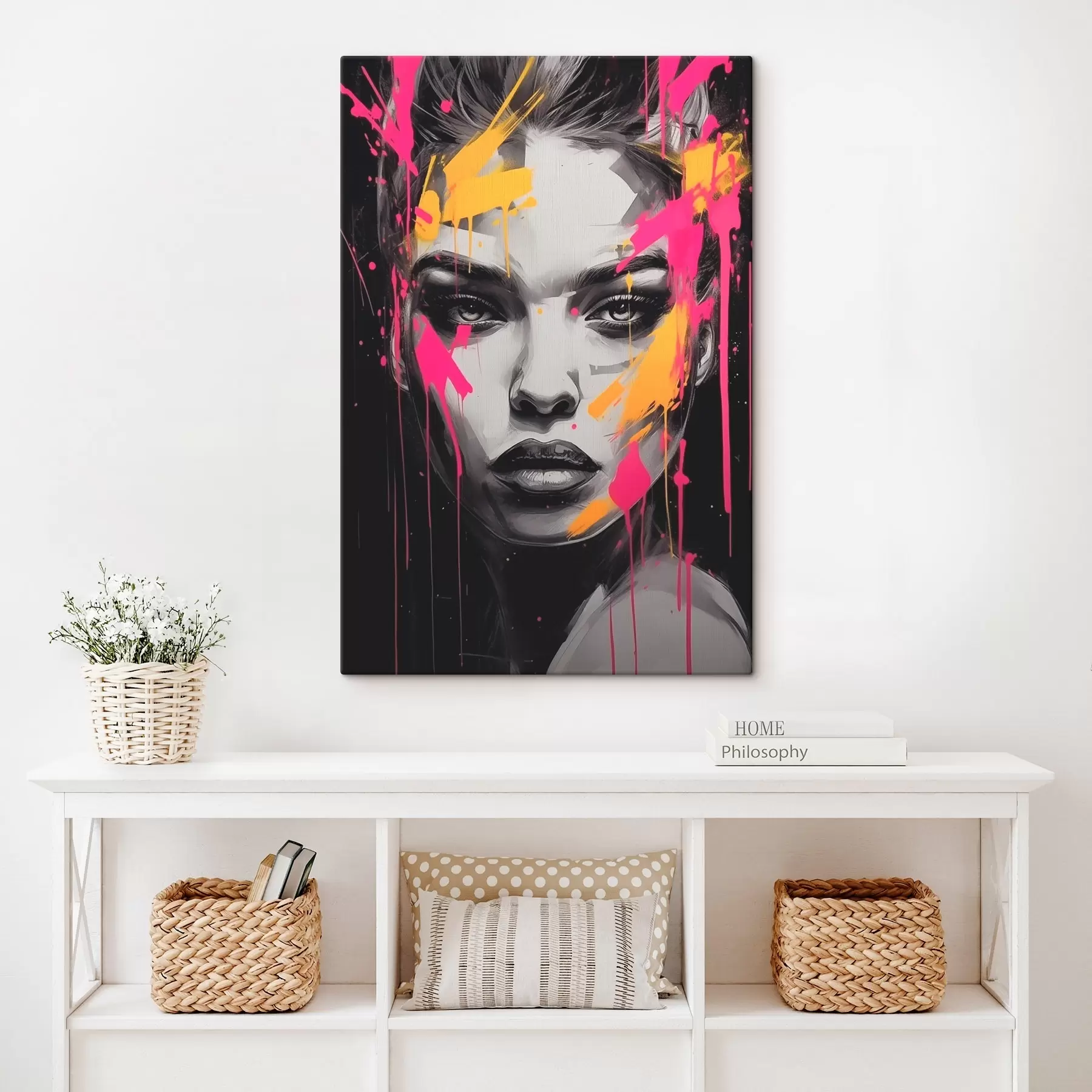 Glezna Melnbalts sievietes portrets s45319