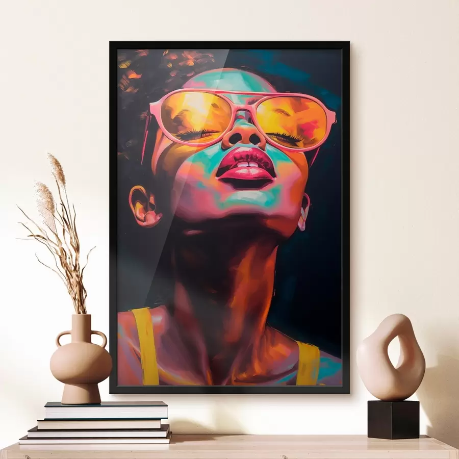 Fototapetes Sieviete ar dzeltenām brillēm f45311