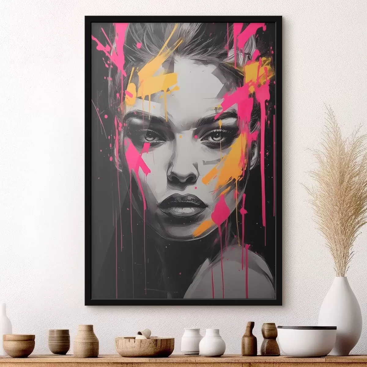 Plakāts Melnbalts sievietes portrets f45319