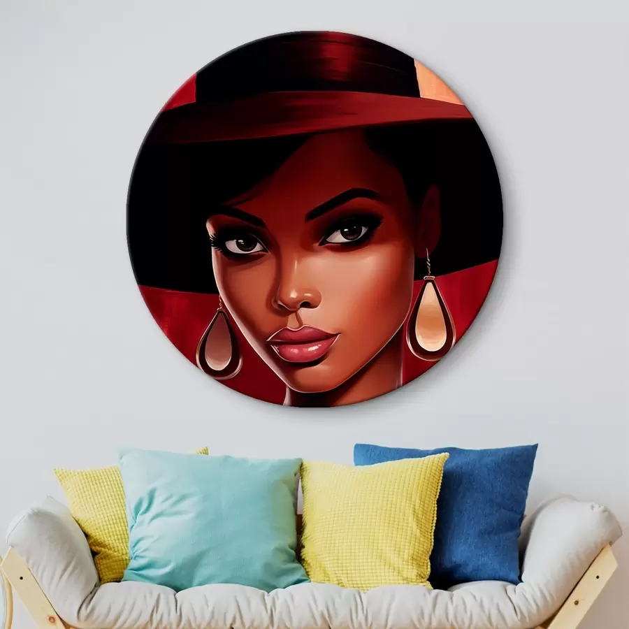 Glezna Sieviete cepurē ar auskariem r45322