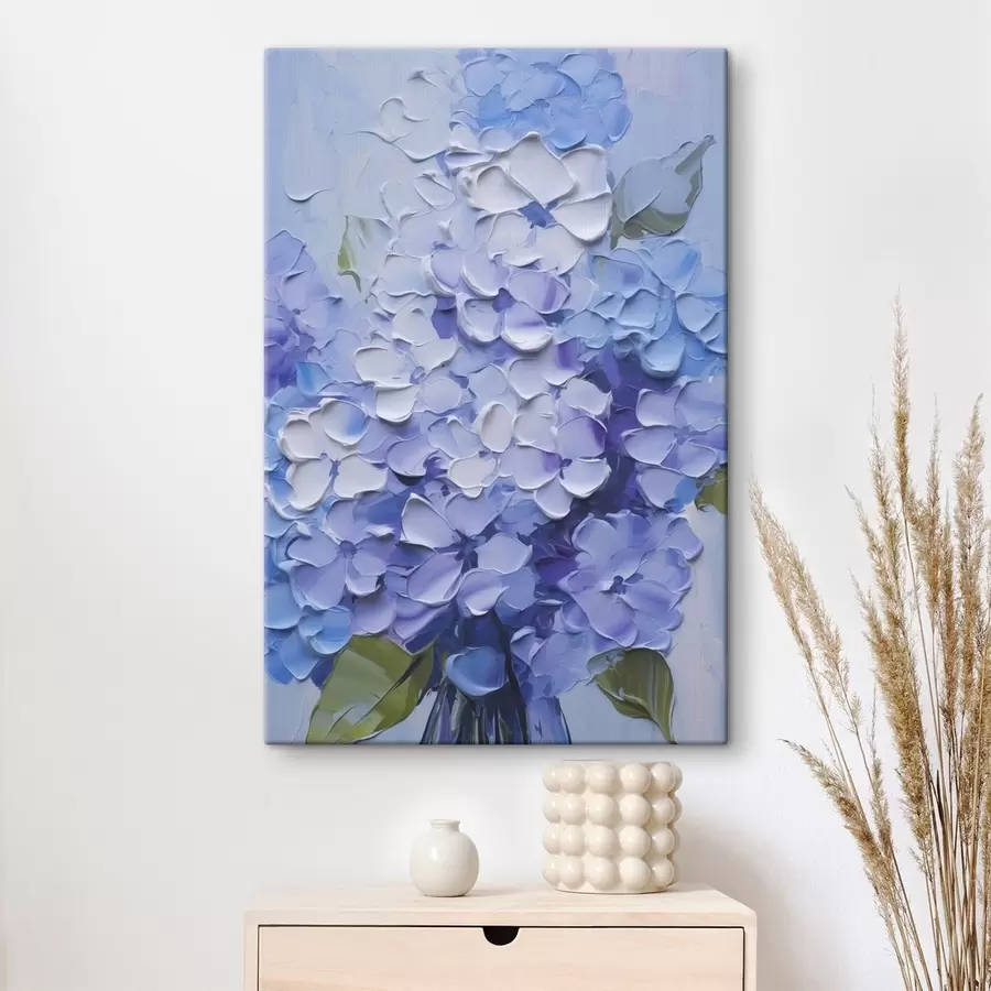 Glezna Hortenziju imitācijas glezniecības pušķis s45356