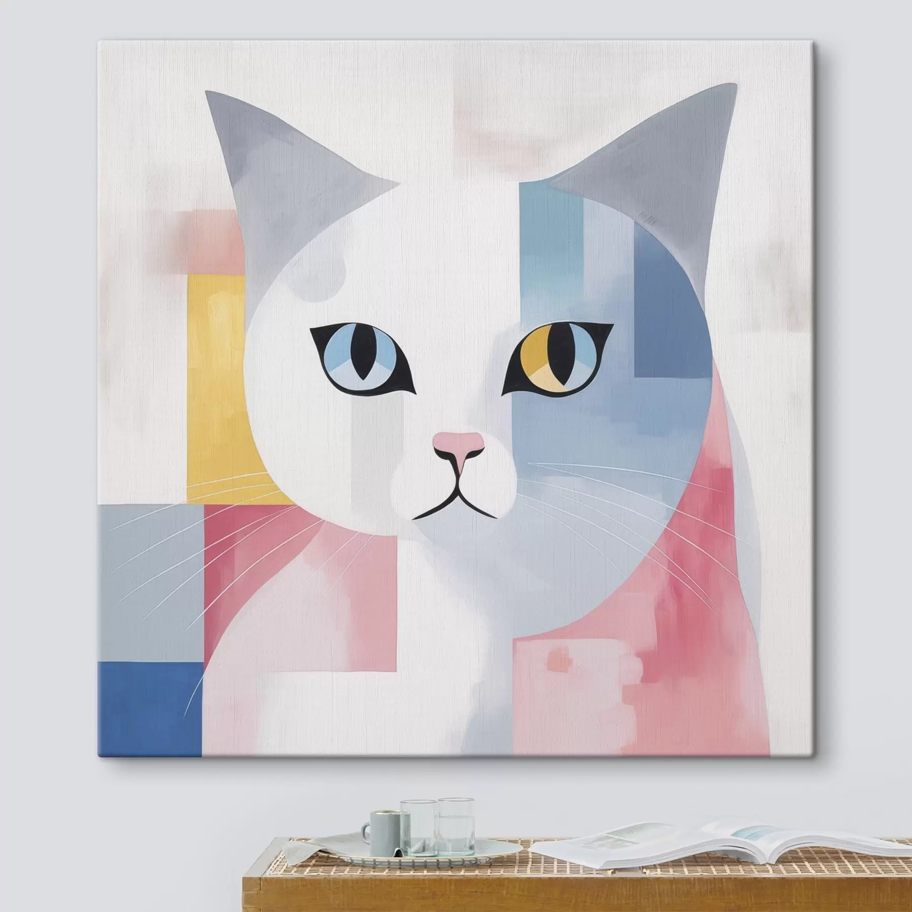 Glezna Kaķa abstrakts portrets s45358