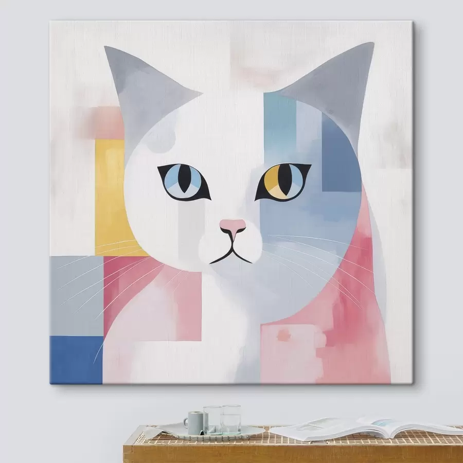 Glezna Kaķa abstrakts portrets s45358