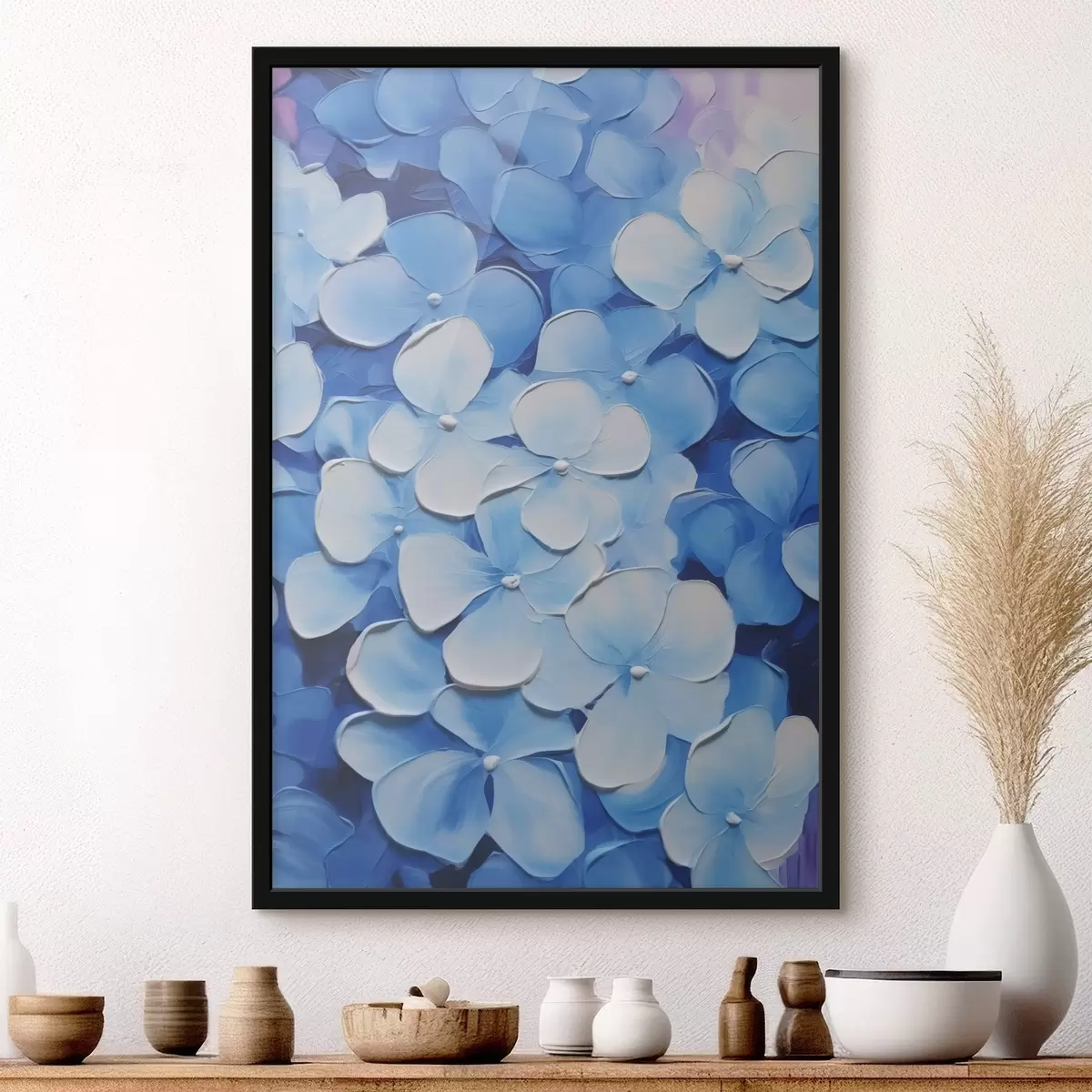 Plakāts Hortenzijas imitācijas glezniecība f45357