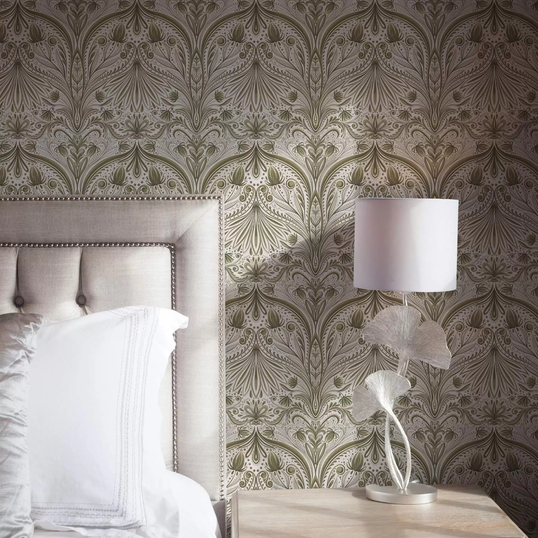 Fototapetes Simetrisks baroka raksts ar ziedu motīviem a00436