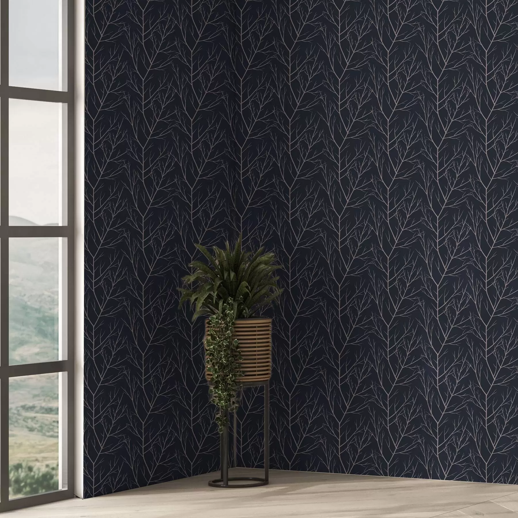 Fototapetes Maigi sarkani zari uz tumši tumši zila fona a00451