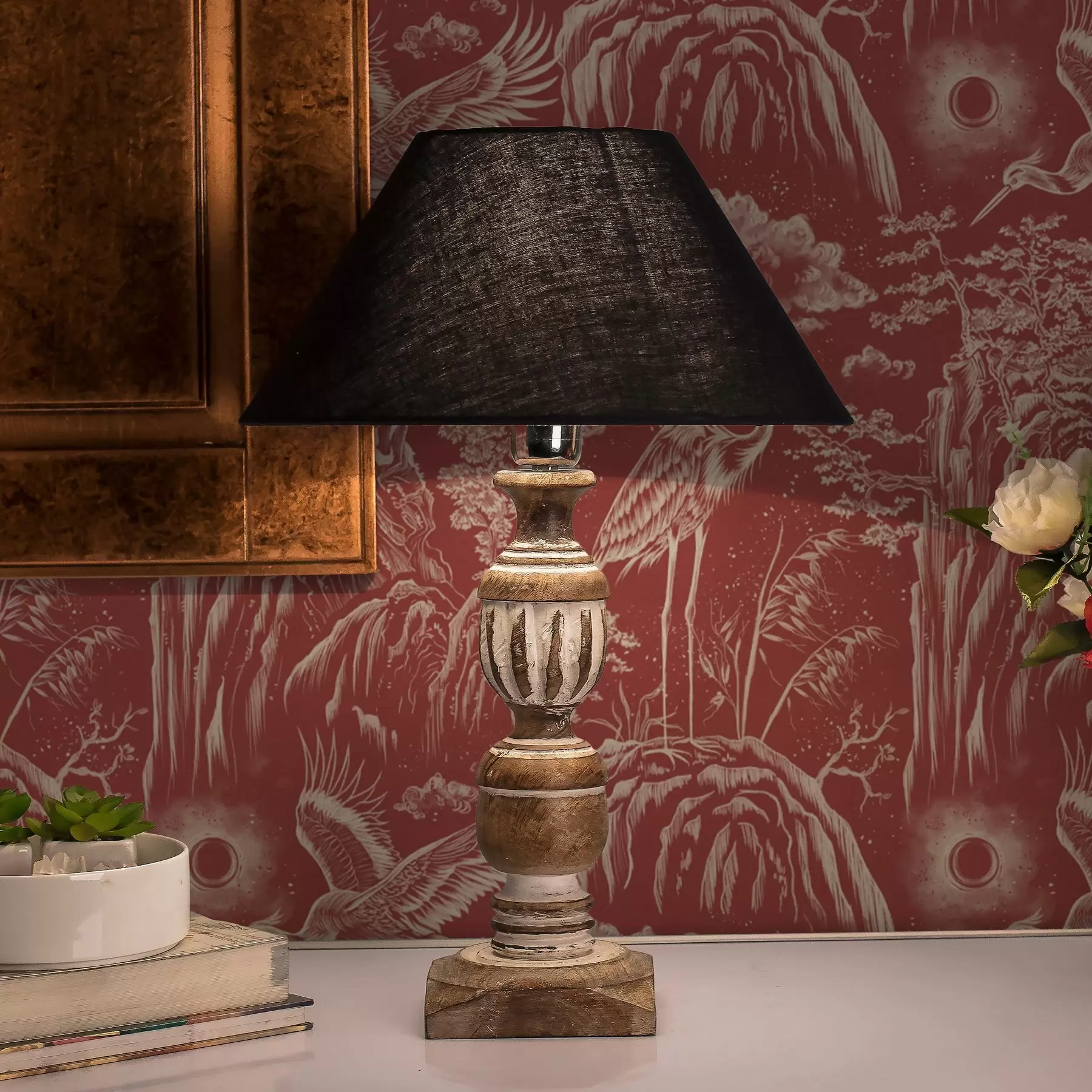 Fototapetes Čaples, kalni un mākoņi japāņu gravīras stilā a00458