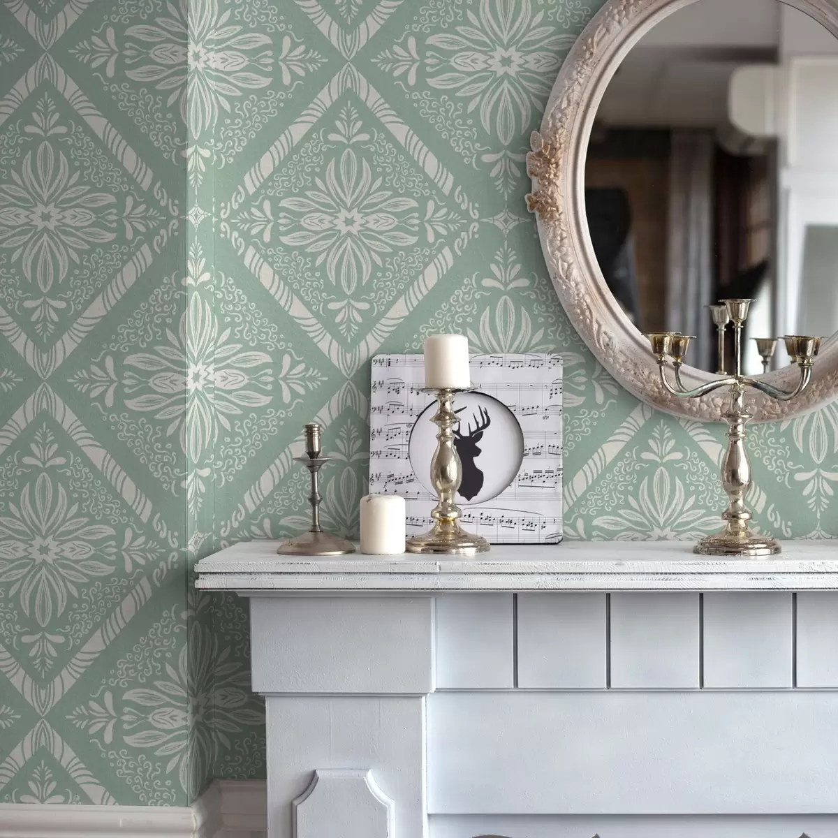 Tapetes Turkīza un bēša ģeometriskais raksts ar cirtām a00466