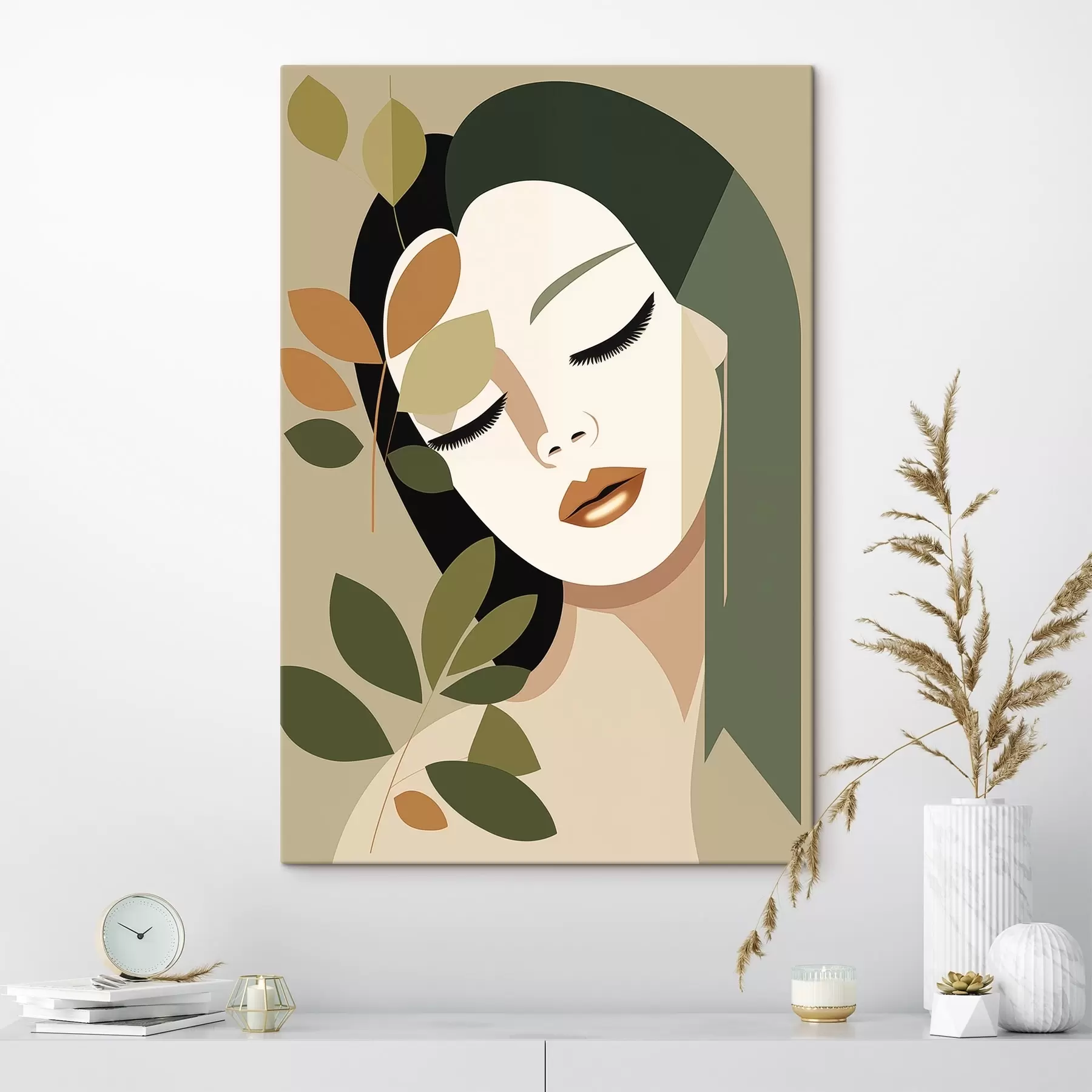 Glezna Meitene ar lapām s45388