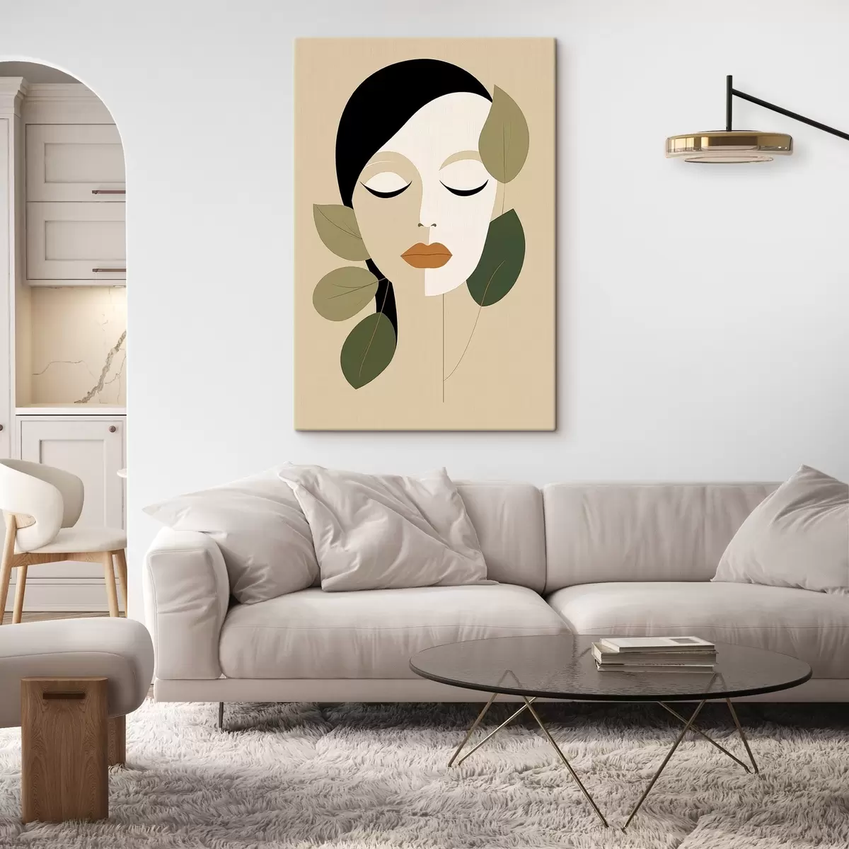 Glezna Meitene ar lapām s45389