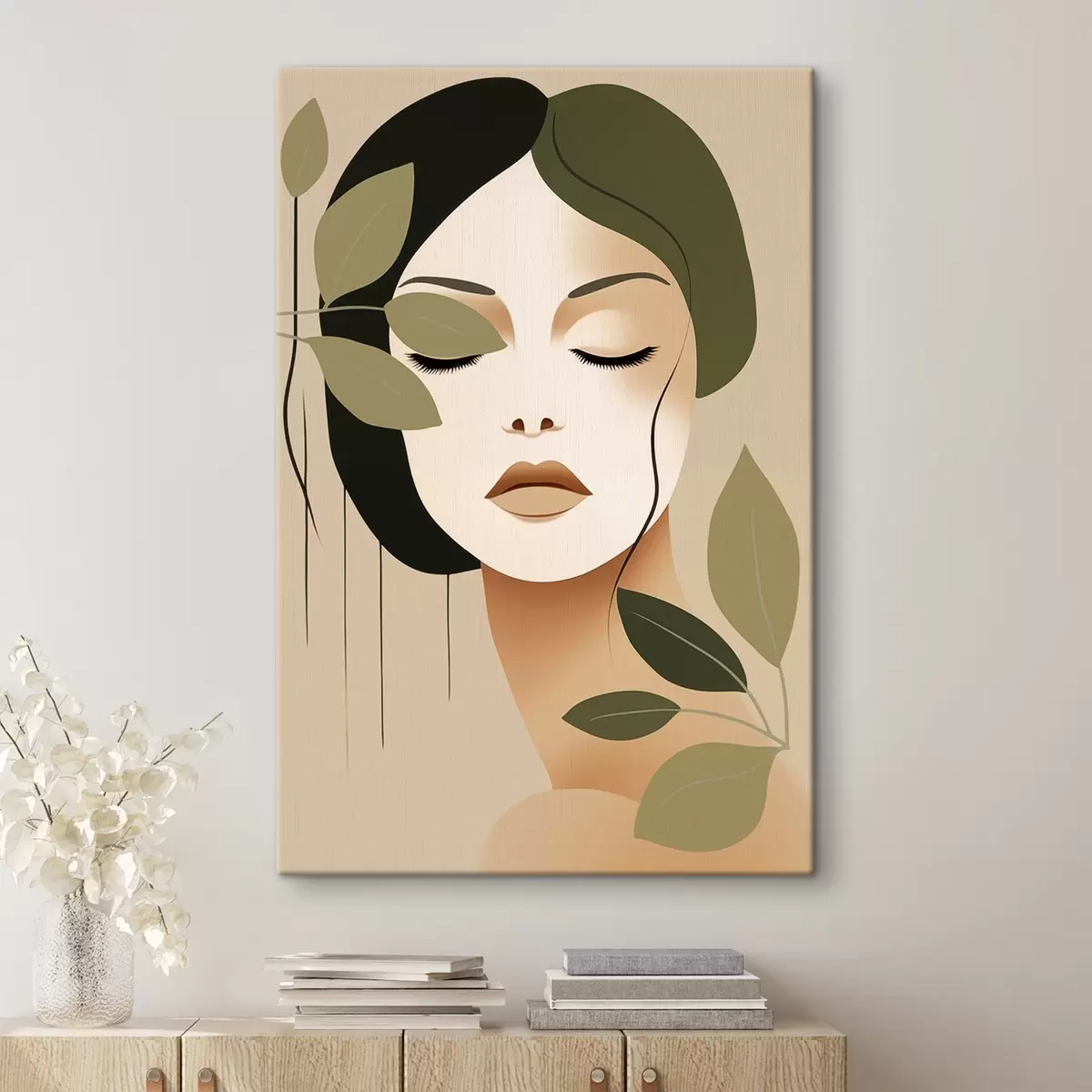 Glezna Meitene ar lapām s45390