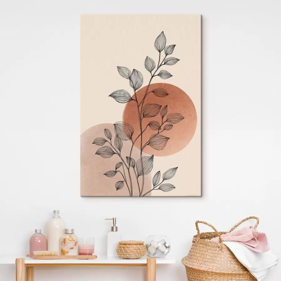 Glezna Saulriets un lapas s45391