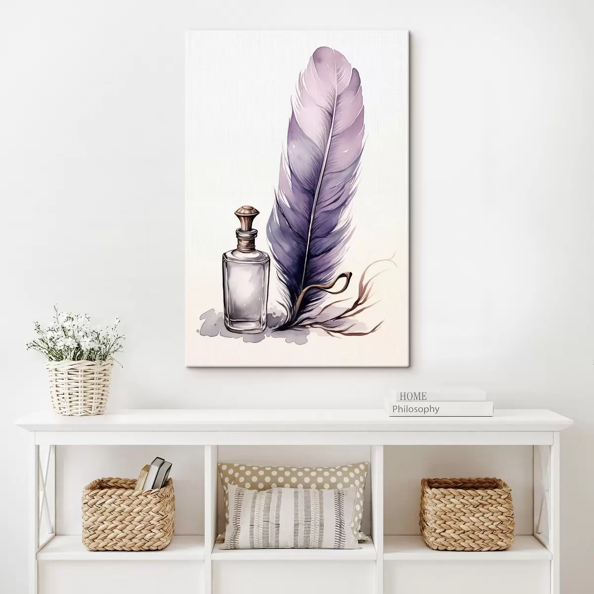 Glezna Akvareļgleznas ilustrācija ar spalvu un stikla tintes pudeli s45410