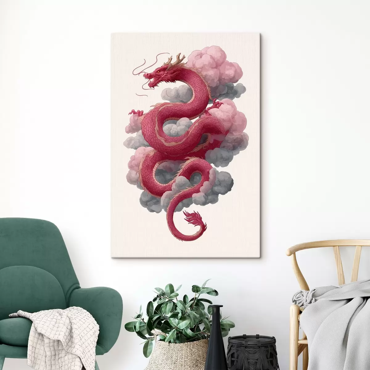 Glezna Pūķis ķīniešu stilā s45412