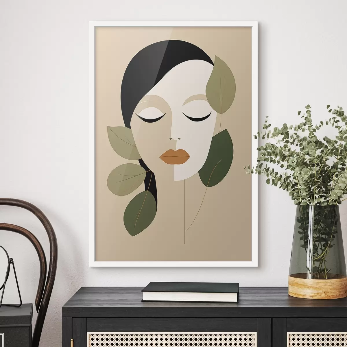 Plakāts Meitene ar lapām f45389