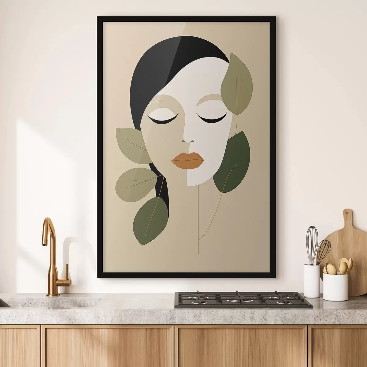 Plakāts Meitene ar lapām f45389