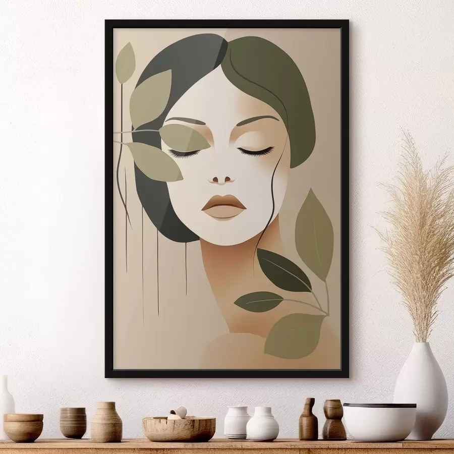 Fototapetes Meitene ar lapām f45390