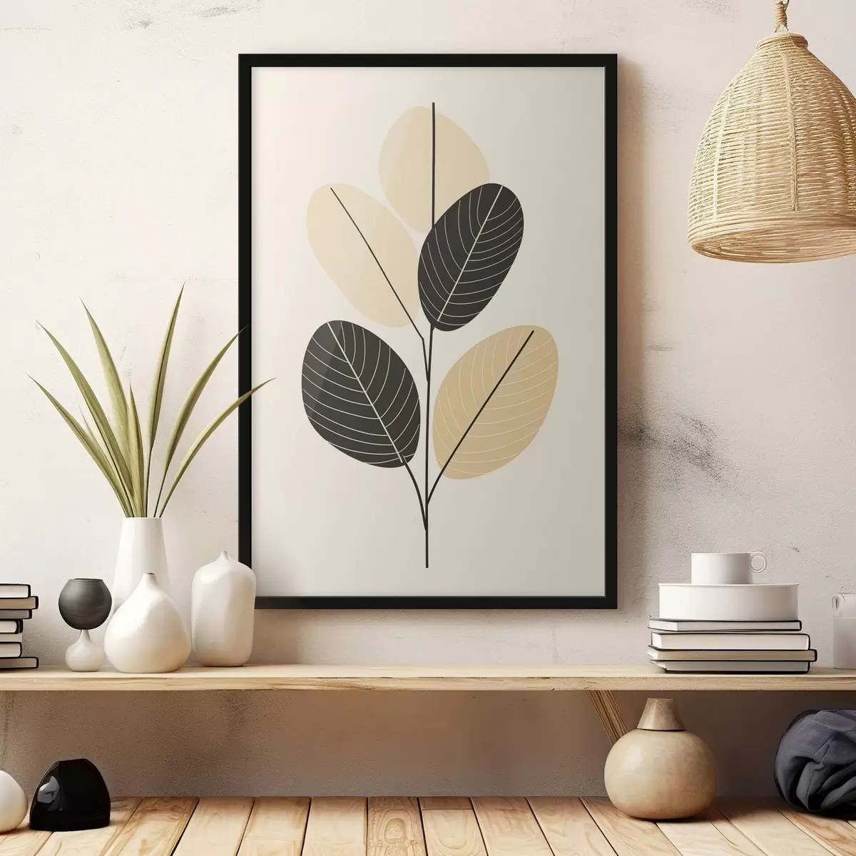 Plakāts Abstrakta kompozīcija ar reljefā reljefa fonā esošām ovālām formām ar faktūru f45402