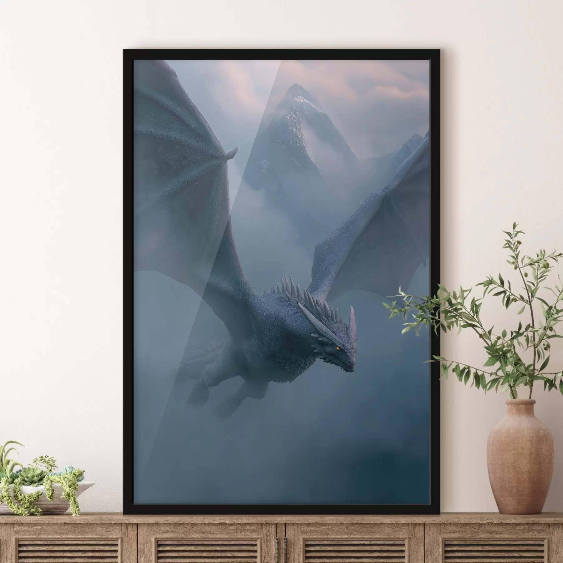 Fototapetes Tumšais pūķis debesīs f45411