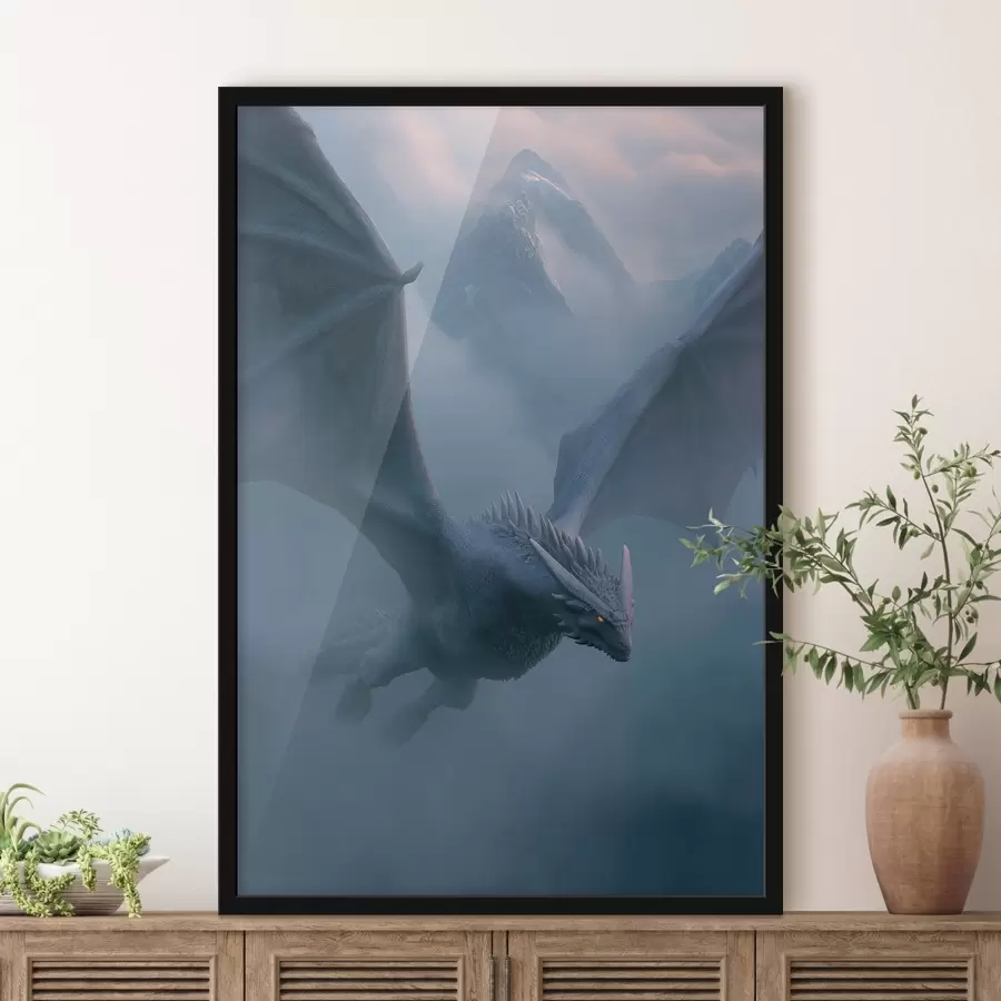 Fototapetes Tumšais pūķis debesīs f45411